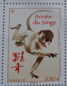 timbre année 2016 année du singe