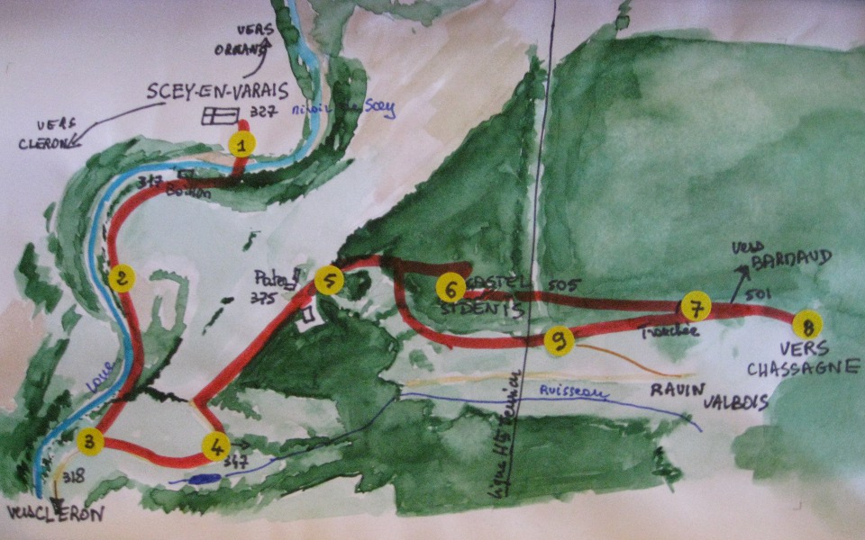 Plan du parcours de Scey St Denis