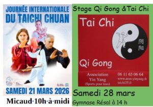 mars 2026 jour du Tai Chi et stage le 28