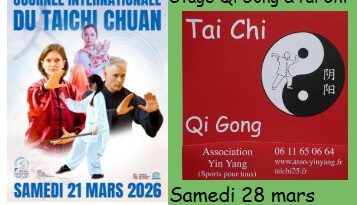 mars 2026 jour du Tai Chi et stage le 28